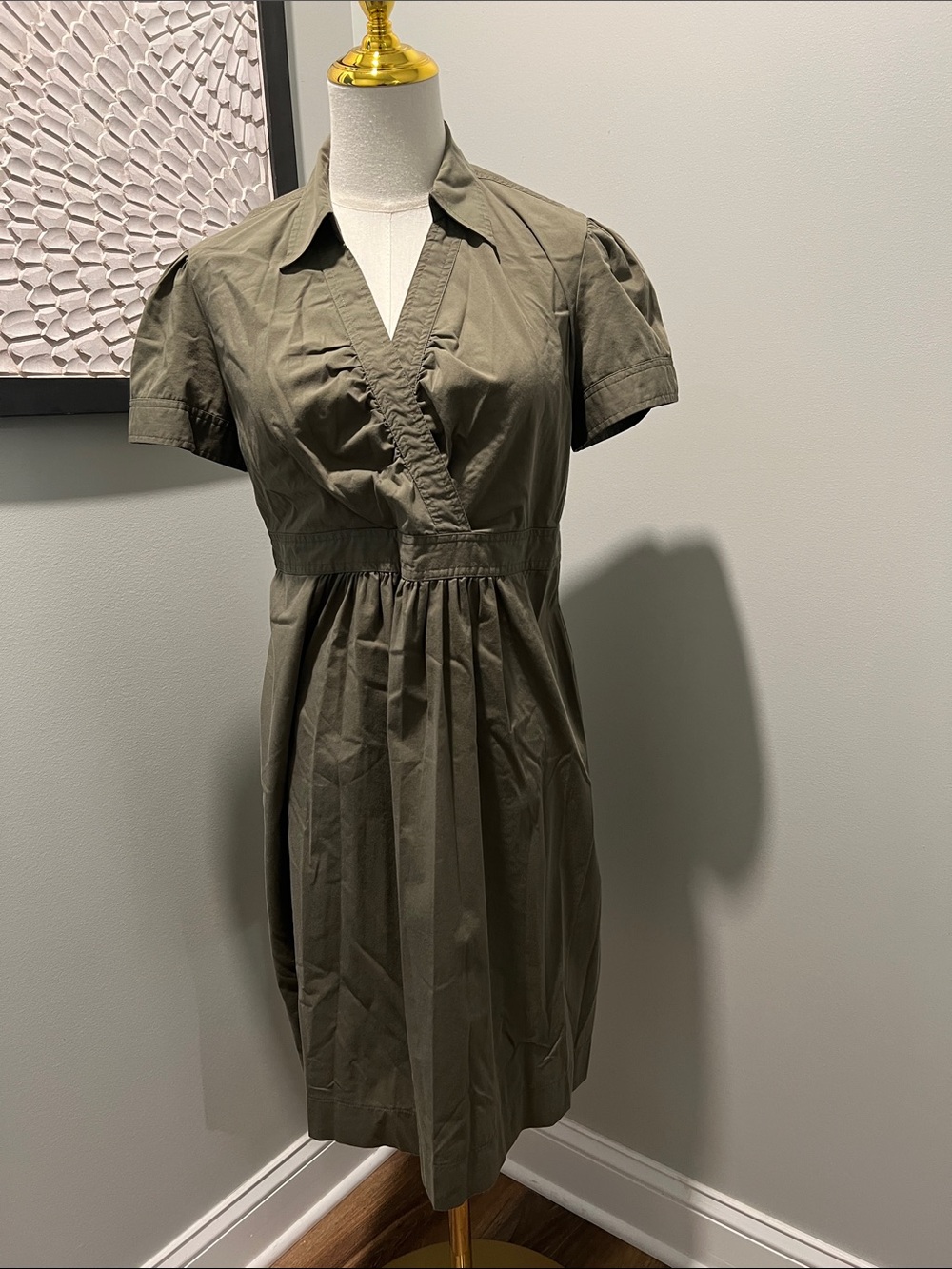 Motherhood Maternity Olive Wrap-Style Short Sleeve Dress